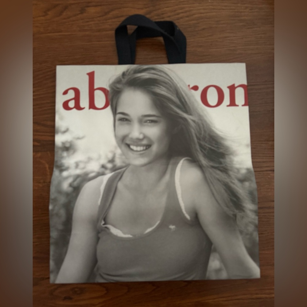 Abercrombie & Fitch Graphic Print large shopping Bag w/fabric handles
